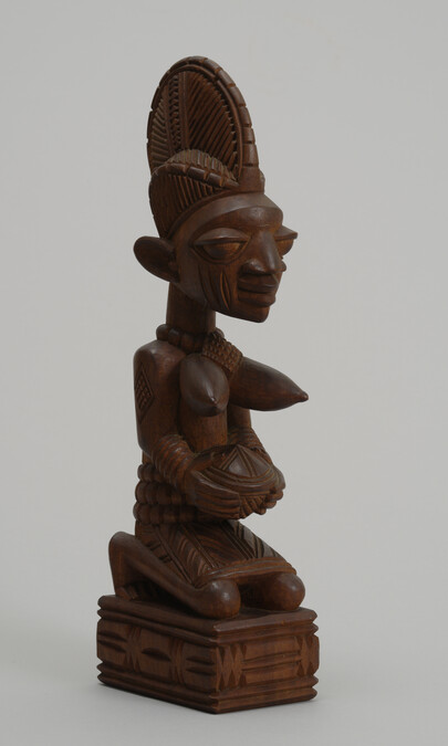 Alternate image #1 of Yoruba Kneeling Female Figure Holding a Bowl