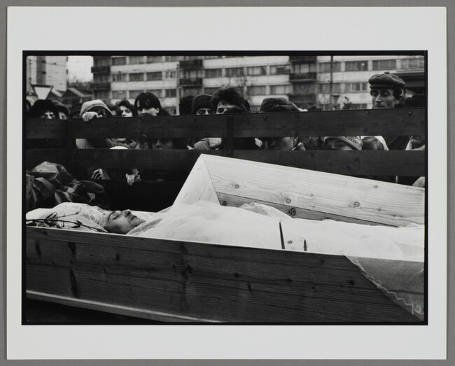 Alternate image #1 of Crowd Observes Dead Body in Open Casket, Romania
