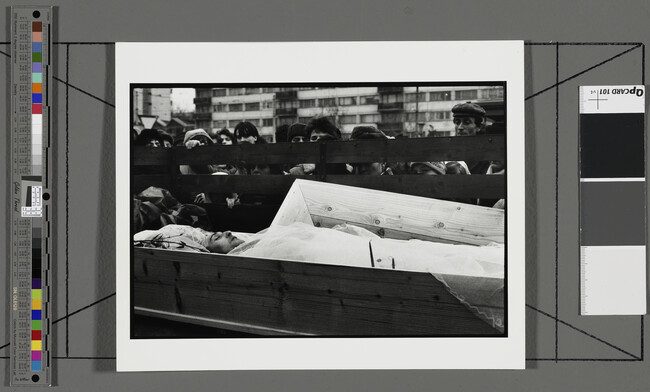 Alternate image #2 of Crowd Observes Dead Body in Open Casket, Romania