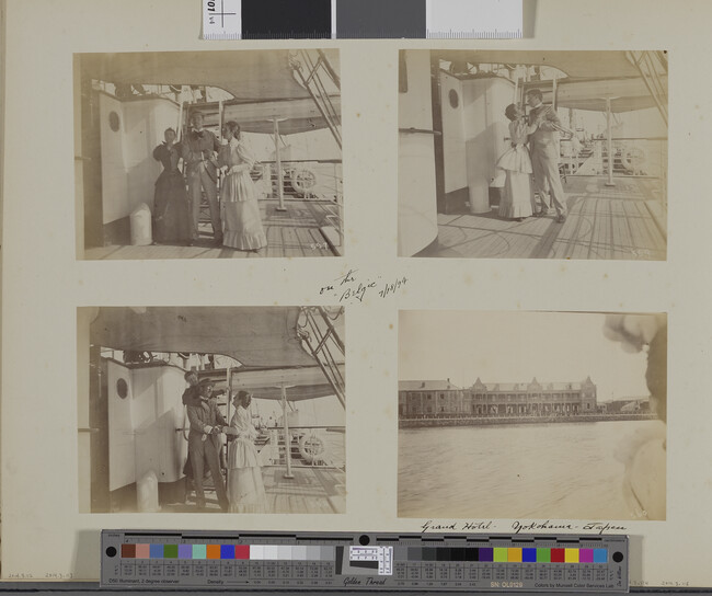 Alternate image #1 of Man and woman on the SS Belgic. Japan, from a Travel Photograph Album (Views of Hawaii and Japan)