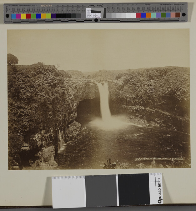 Alternate image #1 of View of Rainbow Falls. Hilo, Hawaii (island), Hawaii, from a Travel Photograph Album (Views of Hawaii and Japan)
