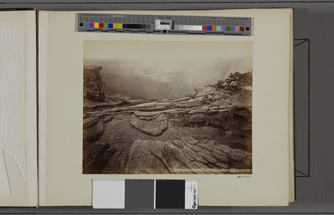 Alternate image #1 of View of Halema'uma'u Crater after the earthquake of 1887. Hawaii (island), Hawaii, from a Travel Photograph Album (Views of Hawaii and Japan)