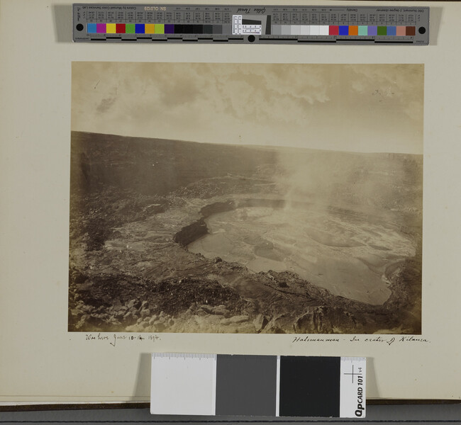 Alternate image #1 of View of Halema'uma'u Crater. Hawaii (island), Hawaii, from a Travel Photograph Album (Views of Hawaii and Japan)