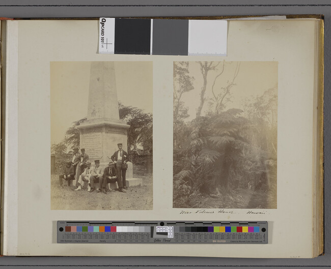 Alternate image #1 of Seven men at the Captain Cook Monument. Kealakekua, Hawaii (island), Hawaii, from a Travel Photograph Album (Views of Hawaii and Japan)