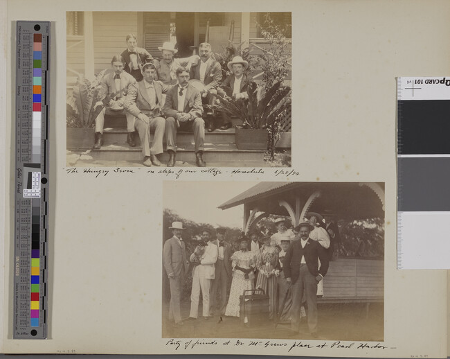 Alternate image #1 of Men and women at the home of John S. McGrew. Honolulu, O'ahu, Hawaii, from a Travel Photograph Album (Views of Hawaii and Japan)