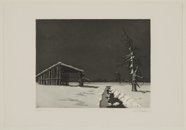 Alternate image #1 of Untitled (Landscape with Snow and Barn)