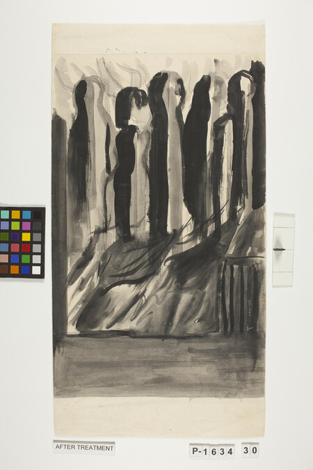 Alternate image #3 of Study of standing figures for The Epic of American Civilization, 1932-1934