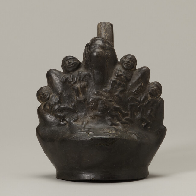 Stirrup-spout Vessel depicting a Sacrifical Scene (possibly a Forgery)