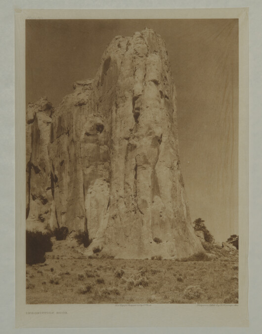 Inscription Rock, plate 604, from the portfolio of large plates supplementing The North American Indian, Volume 17: The Tiwa. The Zuni.