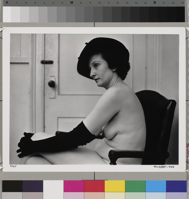 Alternate image #1 of Doris with a Black Hat and Gloves (view no. 1)