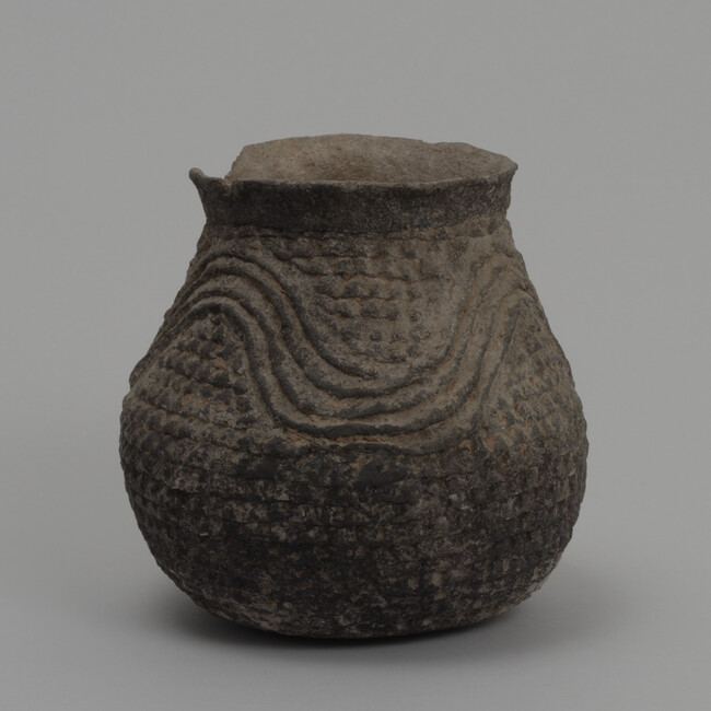 Jar, corrugated Gray ware