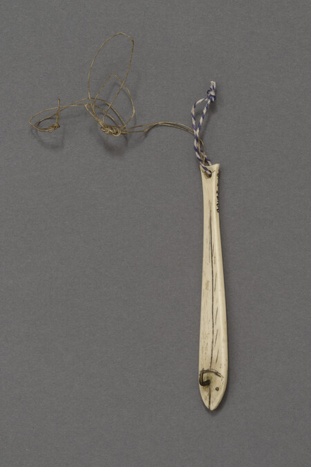 Fishhook with Metal Barb and Braided Sinew Leader