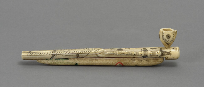 Pipe Decorated with Incised Designs and Carved Seals (made for sale)