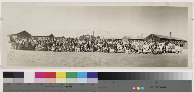 Alternate image #2 of Panorama Group Portrait of Manzanar Relocation Center Prisoners, California