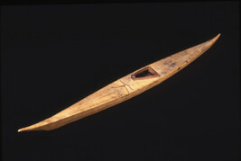 Souvenir Model Thule Kayak with a Triangular Shaped Cockpit