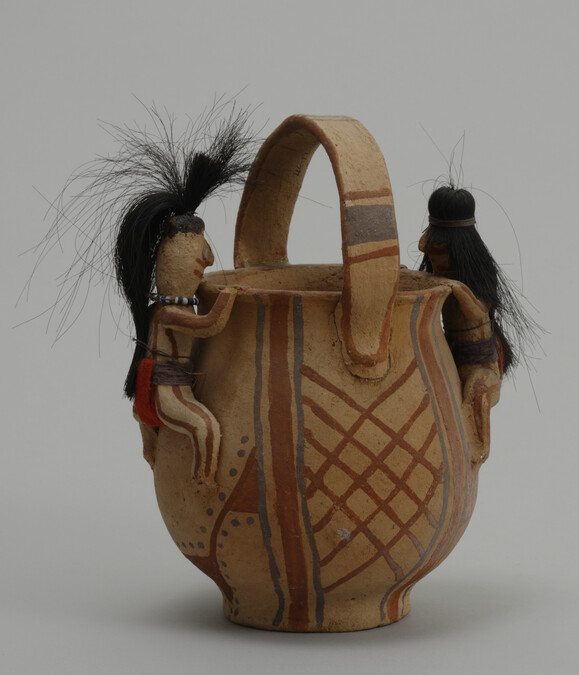 Alternate image #2 of Handled Jar with Twin FIgurines astride opposite sides