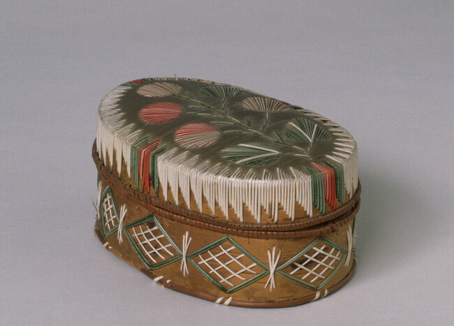 Alternate image #1 of Oblong Birch Bark Basket with Lid