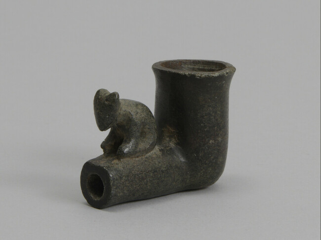 Alternate image #1 of Carved Pipe with Bear Cub Figure