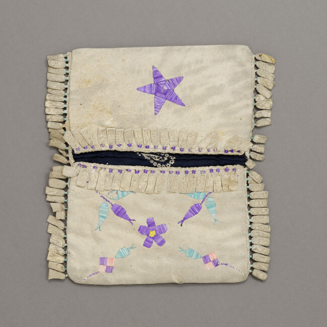 Alternate image #2 of White Leather and Porcupine Quill Pouch