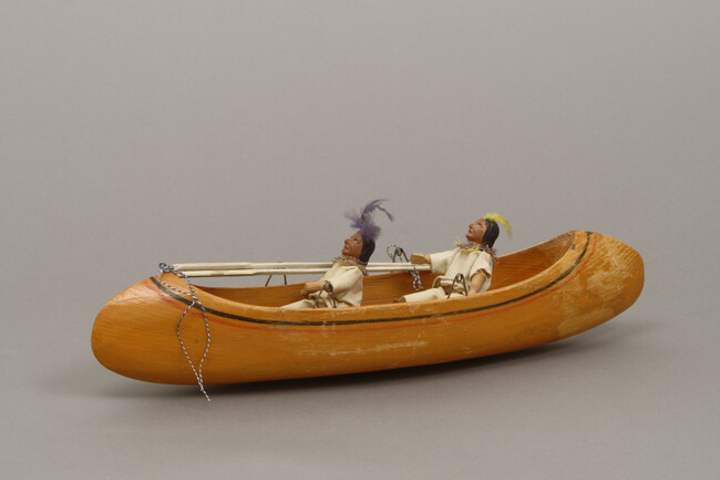 Alternate image #2 of Model of Two Wendat Men in a Canoe