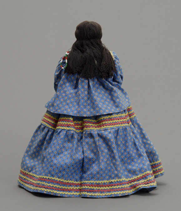 Alternate image #1 of Doll representing an Apache Woman Carrying her Baby in a Cradleboard