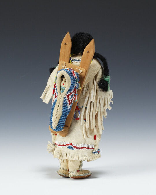 Alternate image #1 of Doll representing a Comanche Woman Carrying her Baby in a Cradleboard