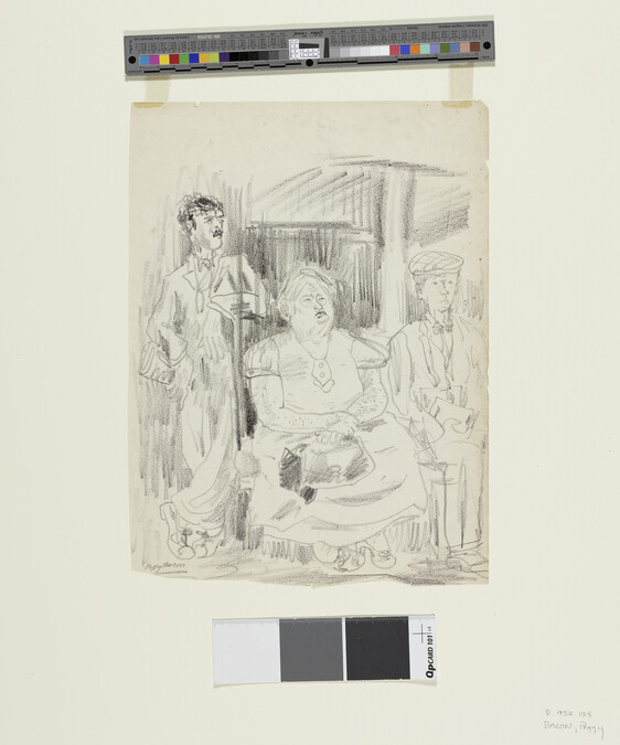 Alternate image #1 of Seated Woman Flanked by Two Men (A Mother and her Two Sons)