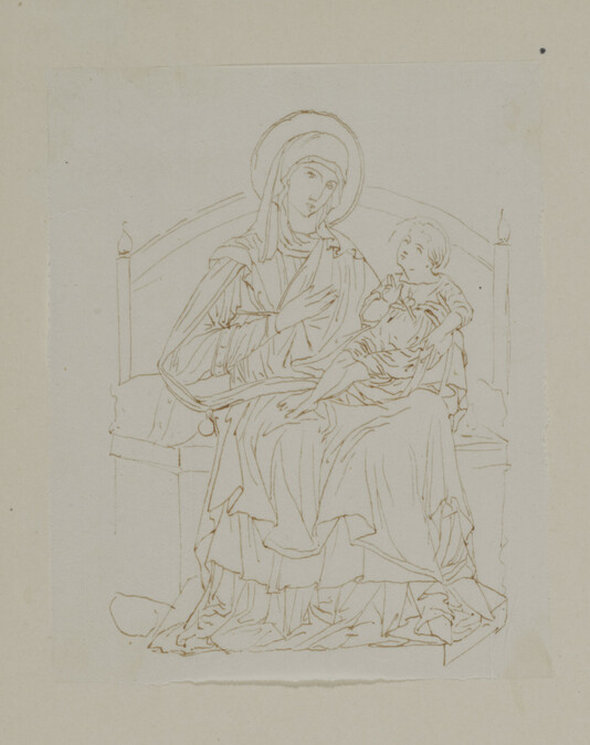 Alternate image #1 of Madonna and Child (tracing of an engraving)