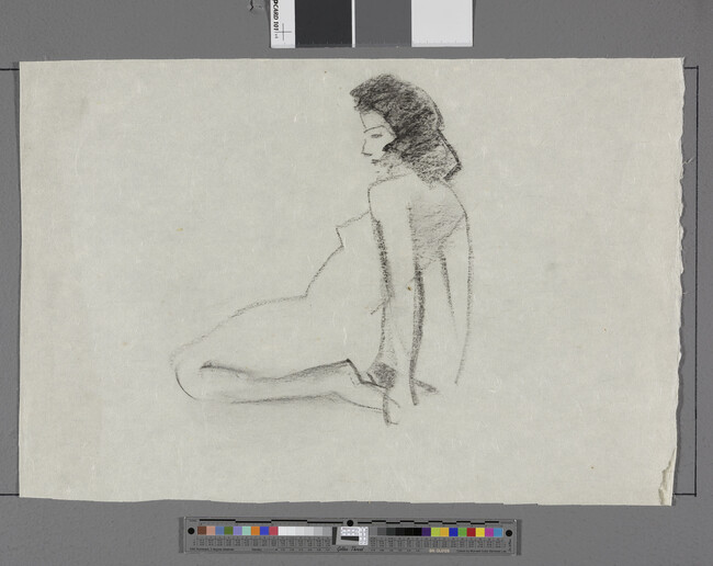 Alternate image #1 of Untitled (Seated Nude Woman Leaning Back)