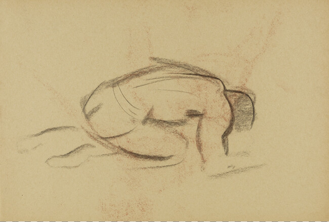 Alternate image #3 of Untitled, Woman Lying with Head in Arms (obverse); Untitled, Kneeling Figure (reverse)