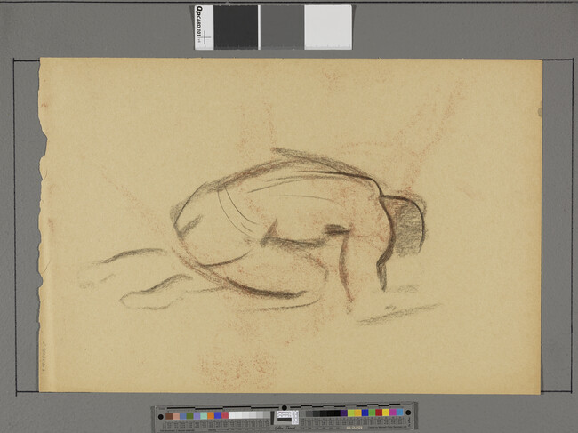 Alternate image #1 of Untitled, Woman Lying with Head in Arms (obverse); Untitled, Kneeling Figure (reverse)