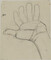 Alternate image #1 of Study of Hand for The Departure of Quetzalcoatl (Panel 7) for The Epic of American Civilization