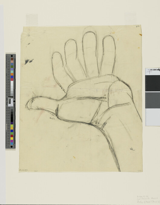 Alternate image #2 of Study of Hand for The Departure of Quetzalcoatl (Panel 7) for The Epic of American Civilization