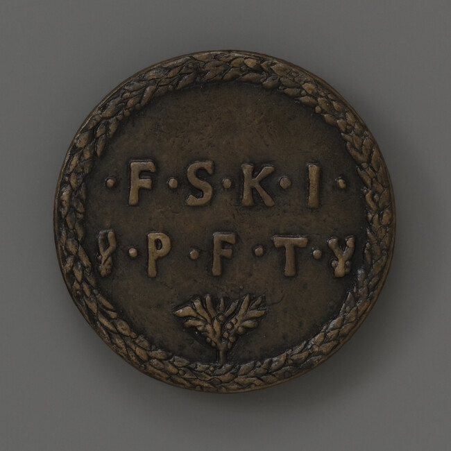 Alternate image #1 of Pisanello (obverse); Initials of the Seven Virtues in a Laurel Wreath (reverse)