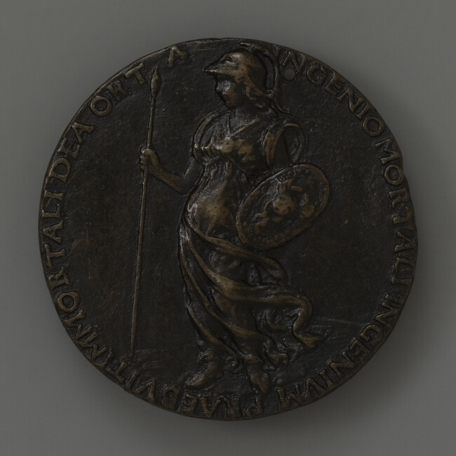 Alternate image #1 of Borghese Borghesi, Jurisconsult of Siena (obverse); Minerva Holding Spear and Shield (reverse)