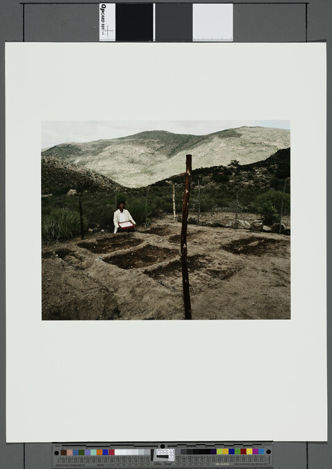 Alternate image #1 of Anna Boois with her birthday cake and vegetable garden on her farm Klein Karoo in the Kamiesberge, Namaqualand; from The i-jusi Portfolio Number 3: South African Photographs