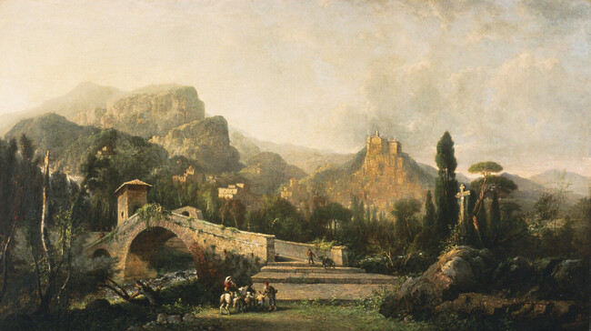 Alternate image #1 of View of the Town of Subiaco, Italy