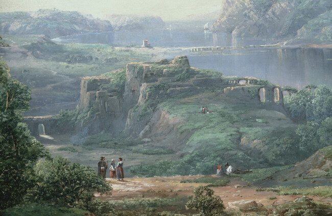 Alternate image #3 of Italian Lake with Classical Ruins