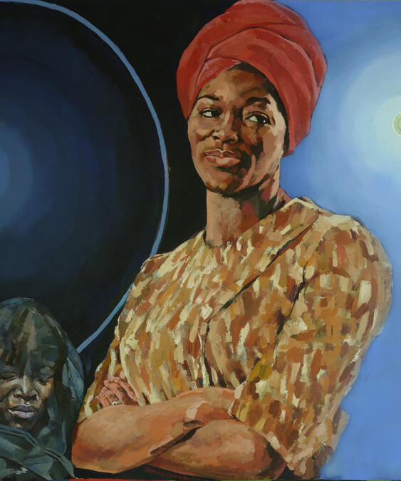 Alternate image #1 of Betty Shabazz, panel five from The Temple Murals: The Life of Malcolm X