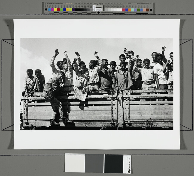 Alternate image #1 of Truckload of children, Cuba (left panel of panorama)