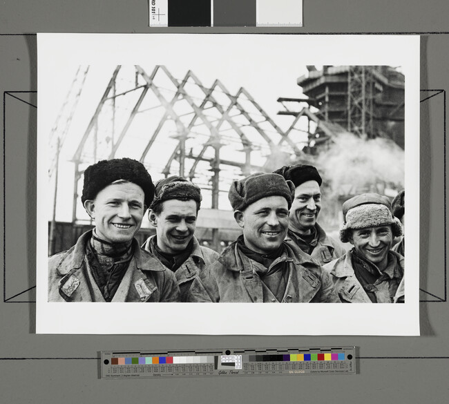 Alternate image #1 of Group picture of construction workers (left panel of panorama)
