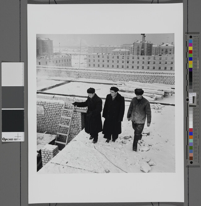 Alternate image #1 of Three Men on a Snowy Rooftop