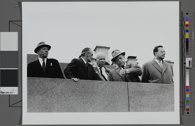 Alternate image #1 of Khrushchev, Mikoyan and Other Leaders on the Lenin Mausoleum