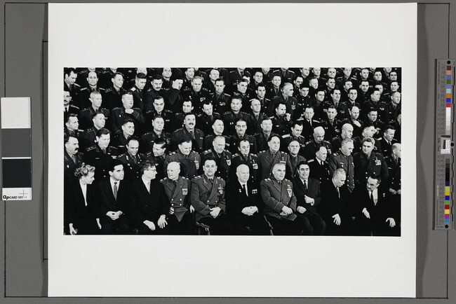 Alternate image #1 of Khrushchev and the Soviet Leadership (including Brezhnev, Furtseva, Suslov and Mikoyan) among military commanders