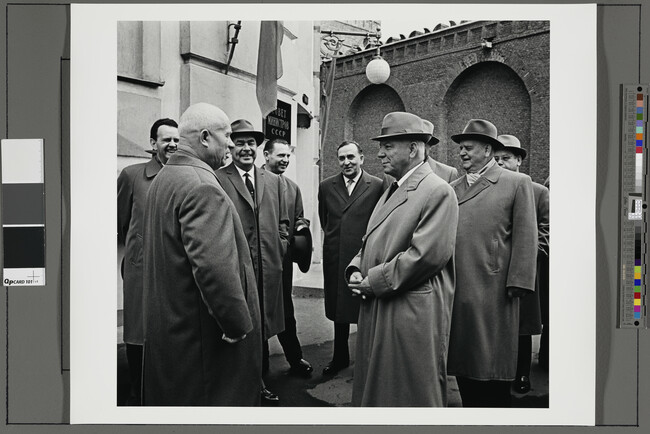 Alternate image #1 of A Light Moment: Khrushchev, Brezhnev and Voroshilov Outside the Council of Ministers Building