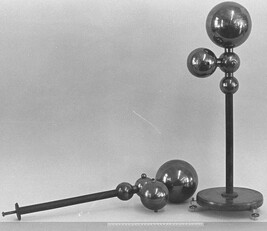 Two Stands with Brass Conducting Spheres