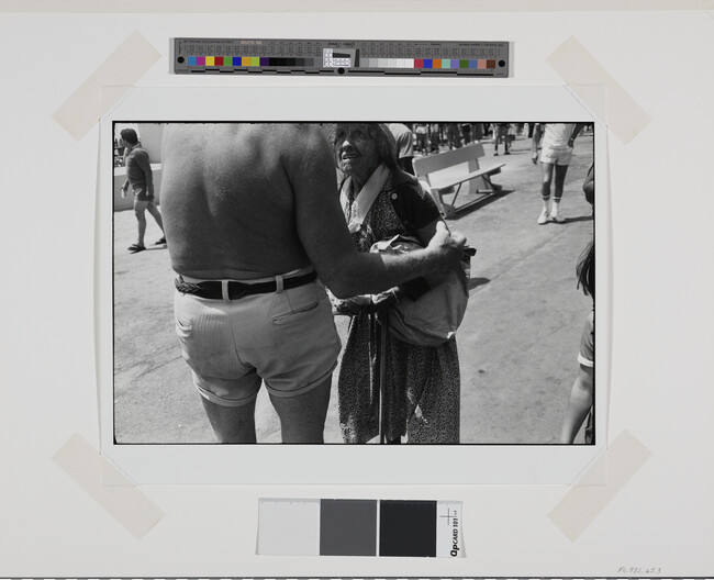 Alternate image #1 of Man with Bare Back Talking to Old Woman, 1979 (Venice, CA), number 3, from the portfolio Women Are Beautiful