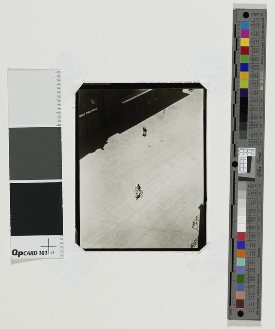 Alternate image #1 of Boy on Bike Below Brooklyn Bridge: from the portfolio Twenty-two Little Contact Prints from 1921-1929 Negatives