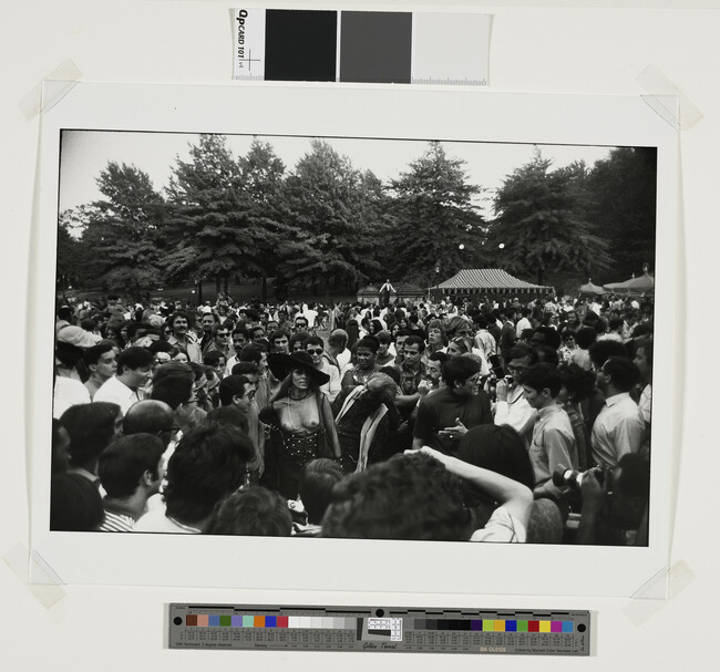 Alternate image #1 of Woman with Net Shirt in Crowd, number 2, from the portfolio Garry Winogrand