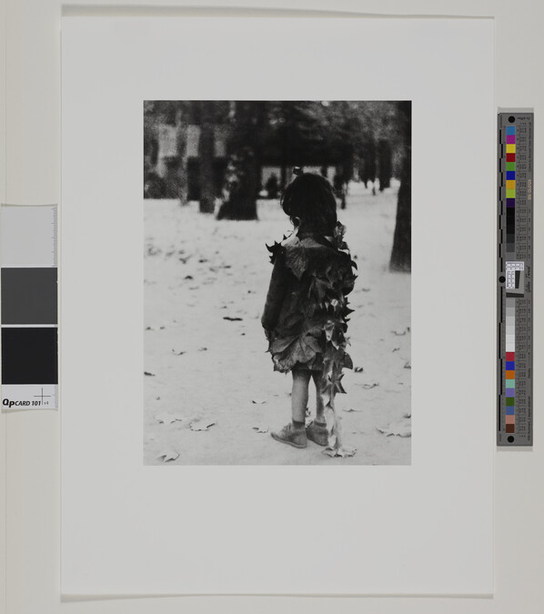 Alternate image #1 of Petite fille aux feuilles mortes, Paris (Little girl with dead leaves, Paris), number 1 of 15, from the portfolio Edouard Boubat